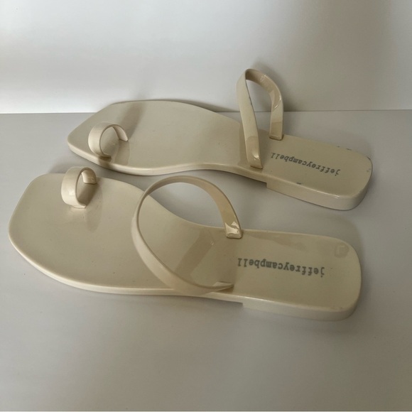 Jeffrey Campbell Darby Jelly Sandal Slide - ivory toe ring size 9 - Picture 2 of 11